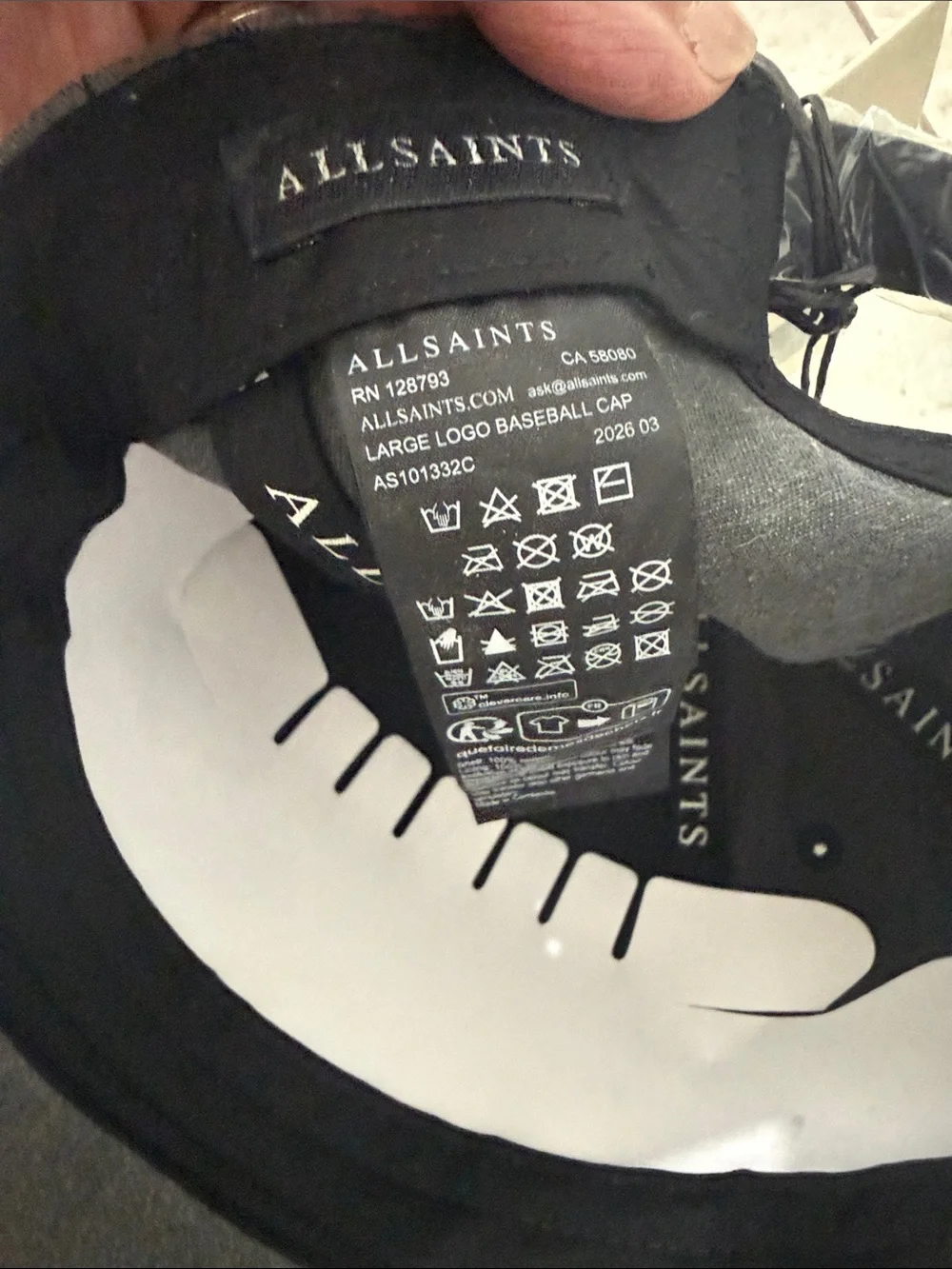 AllSaints washed black embroidery   Logo Cap ..nwt ..o/s